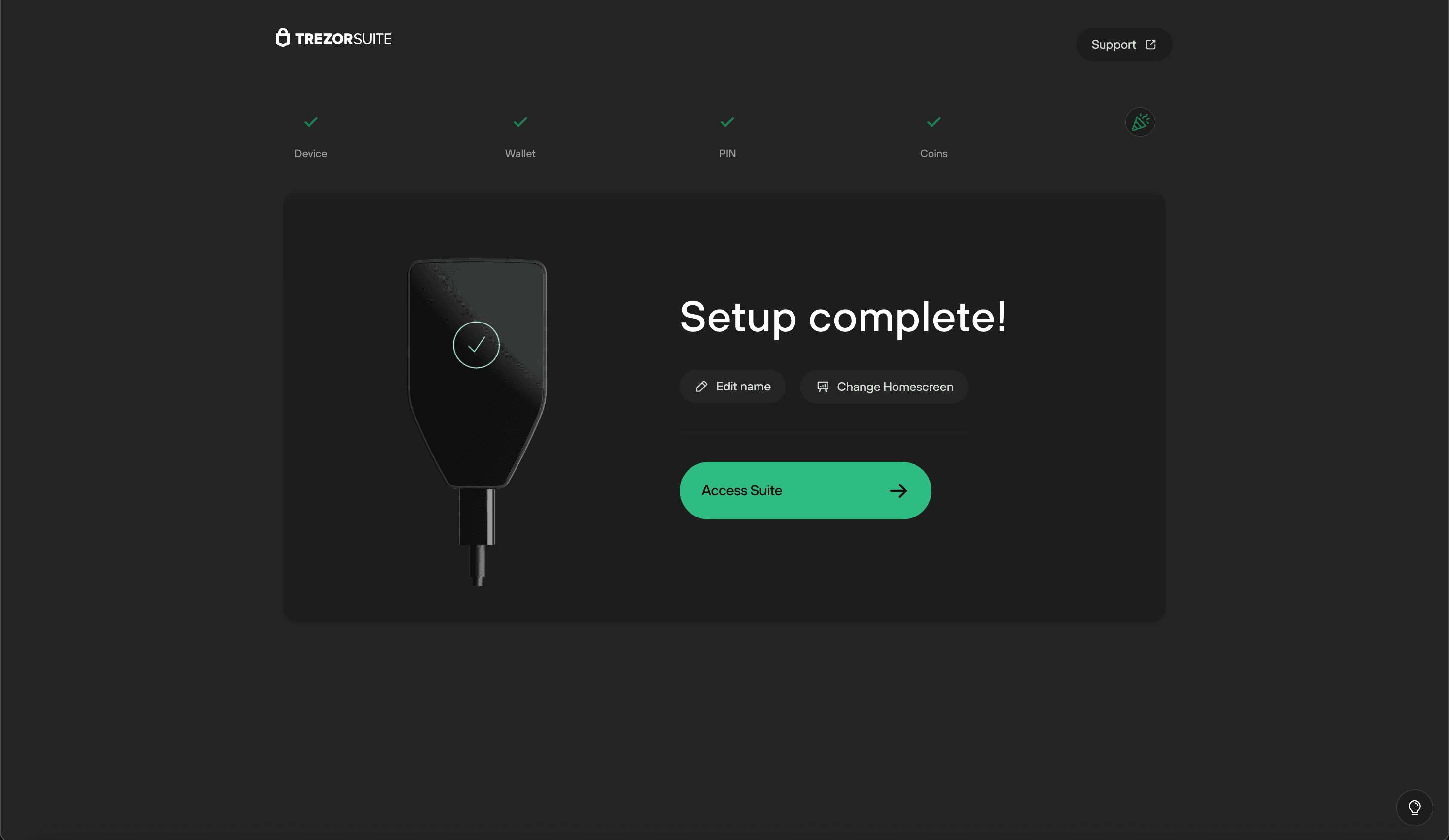 セットアップ完了画面