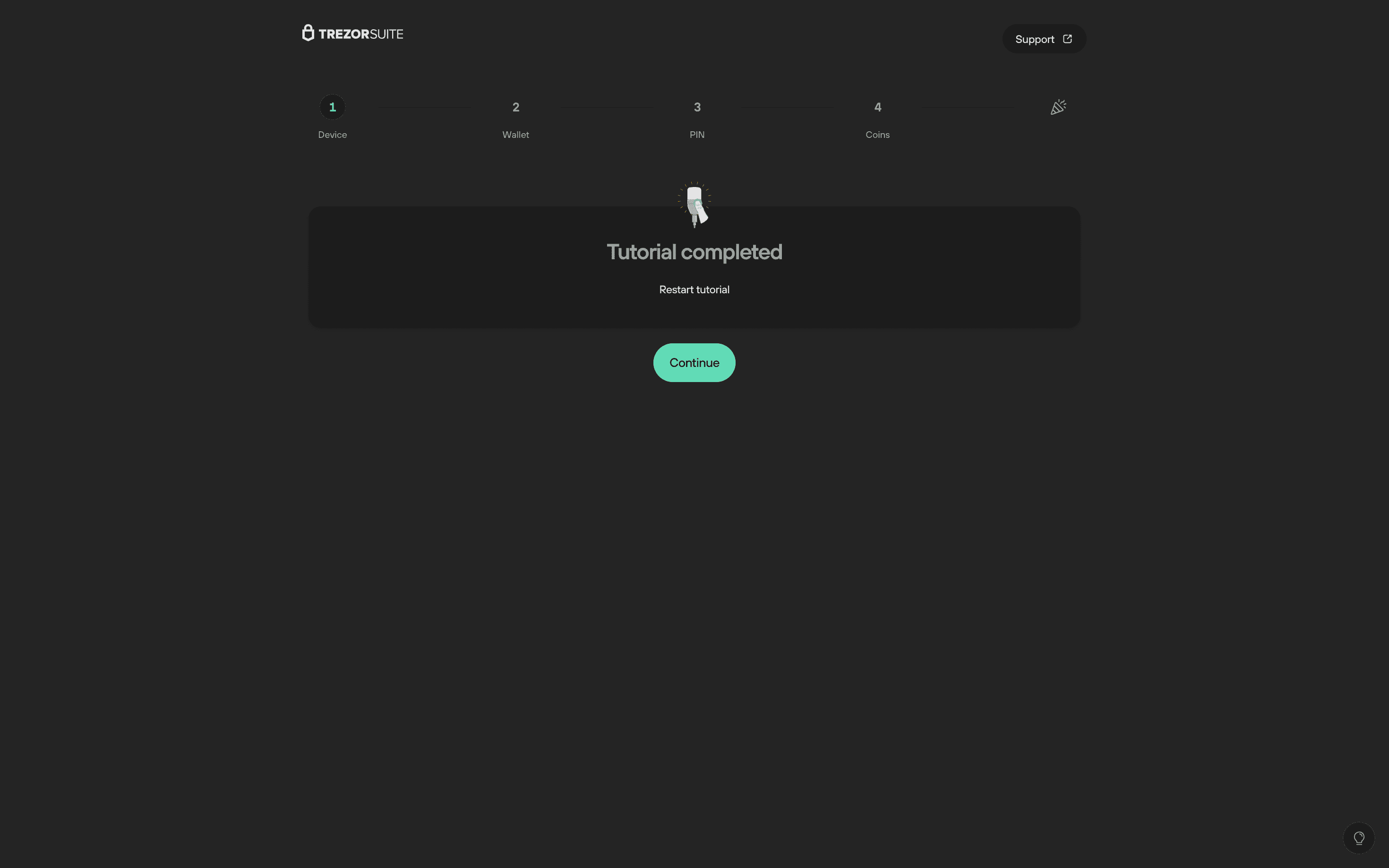 チュートリアル完了画面