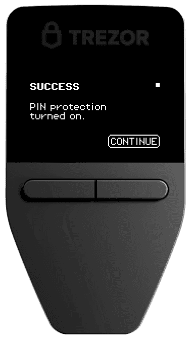 PIN保護有効化完了画面